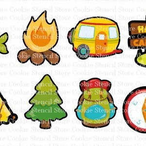 Camping Cookie Cutter Set of 8, Outdoor Cookie Cutter, Nature Cookie Cutter