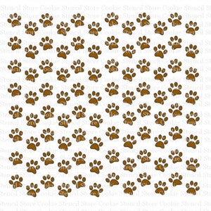 Paws Background Small Stencil, Cookie Stencil, Craft Stencil, Cake Stencil