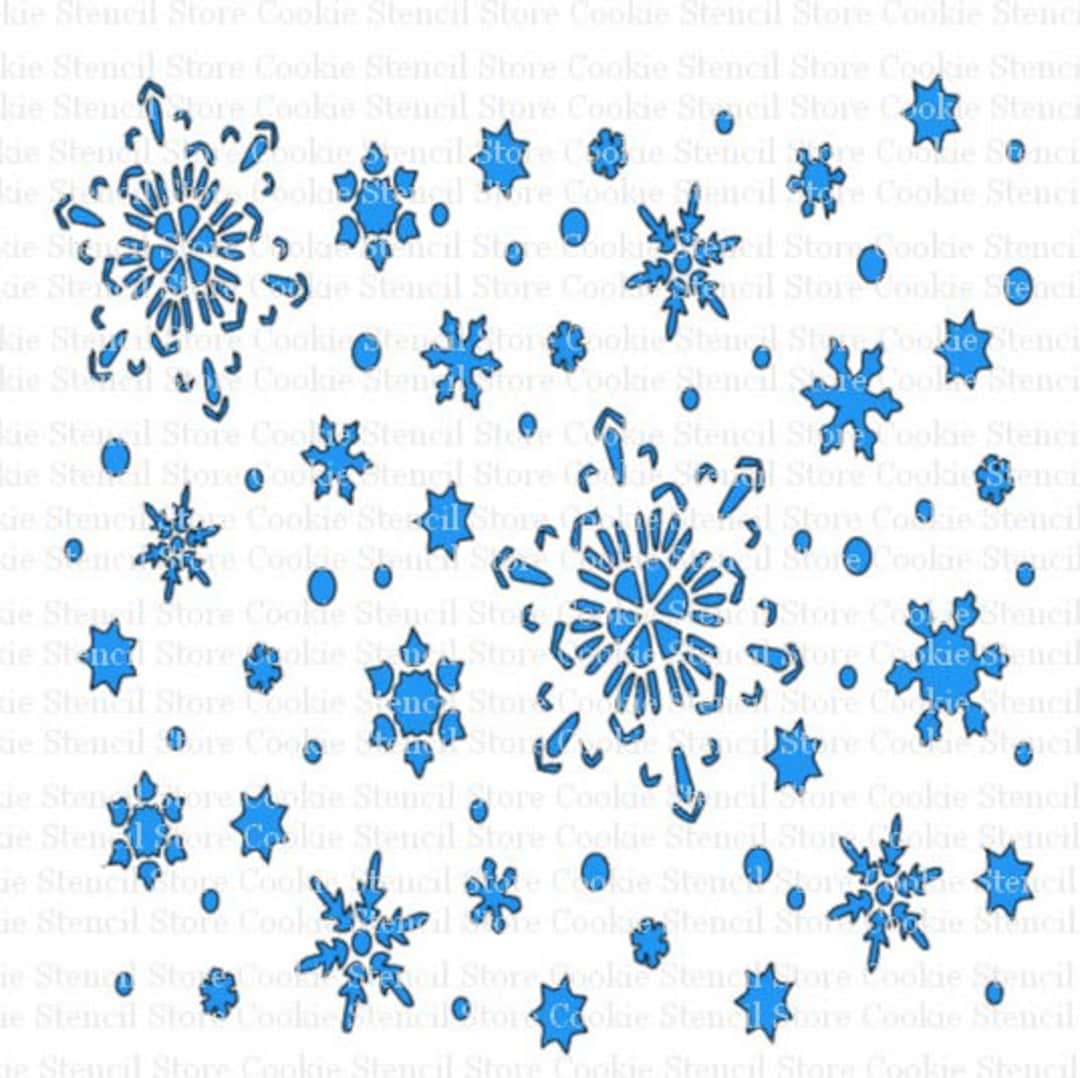 Snowflakes 1 Cookie Stencil Digital SVG, Winter Stencil SVG, Christmas ...