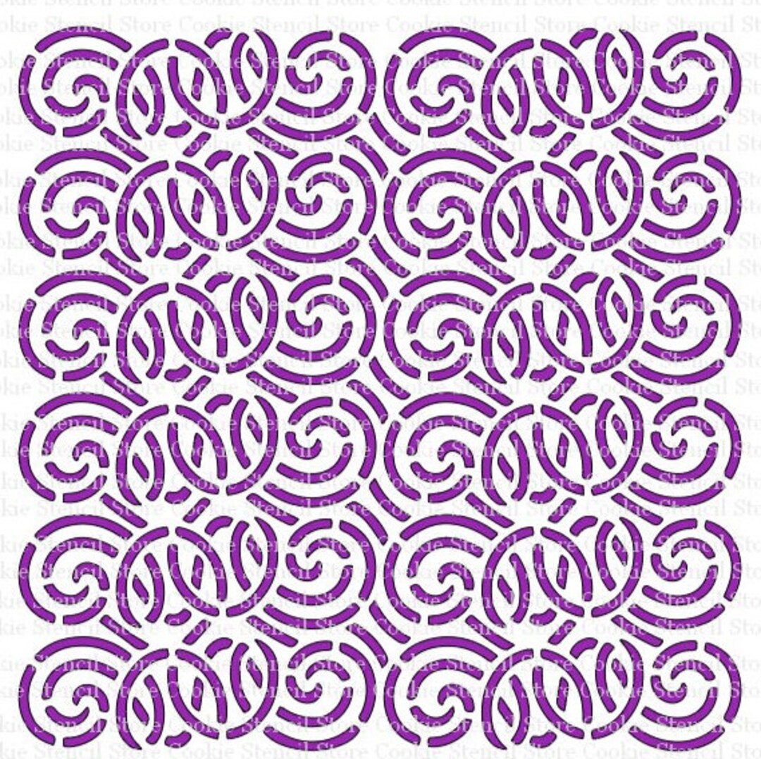 Geometric Swirls Pattern Cookie Stencil Digital SVG - Etsy