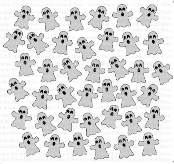 Screaming Ghosts Background Stencil Ghost Stencil Halloween - Etsy