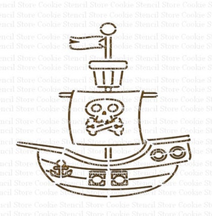PYO Pirate Ship Stencil, Cookie Stencil, Craft Stencil, Paint Your Own ...