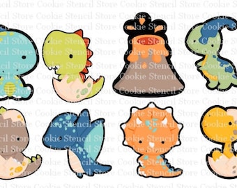 Dino Babies Cookie Cutter Set: 3D Printed Dinosaur Cutters