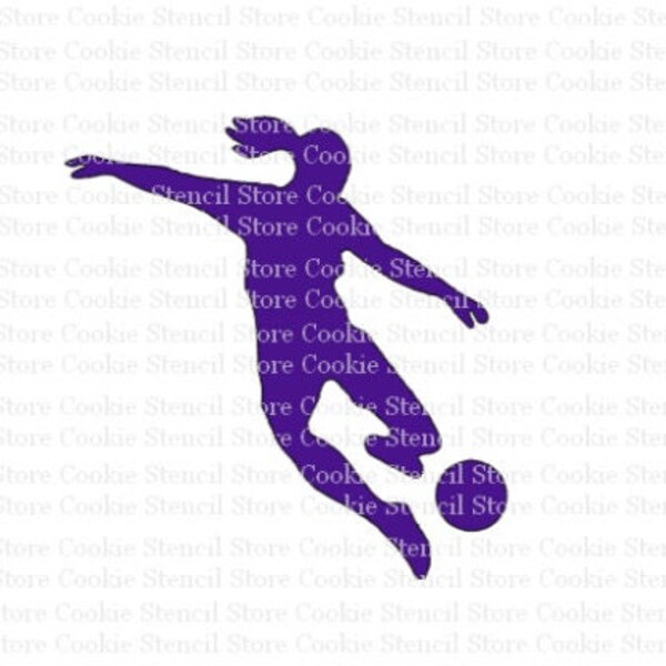 Soccer Player Cookie Stencil Etsy