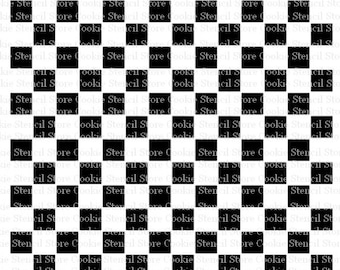 Checkered Cookie Stencil SVG: Racing Pattern Background (Digital File)