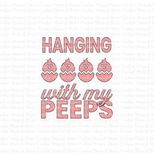Peeps Cookie pochoir SVG : conception de poussin de Pâques (fichier numérique)