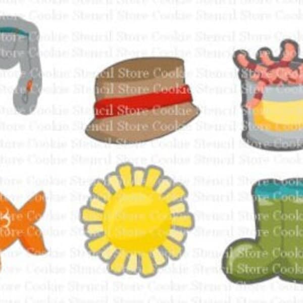 Fishing Set of 6 Cookie Cutters, Fathers Day Cookie Cutters