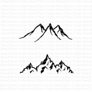 Mountains Background 2 Stencil, Cookie Stencil, Cake Stencil, Craft Stencil