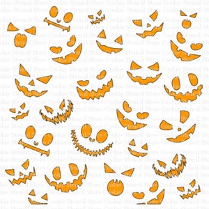 Pumpkin Faces Stencil: Cookie, Craft, Cake Decor (5.75"x5.75")