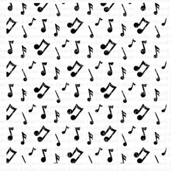 Musical Notes Background Stencil, Cookie Stencil, Cake Stencil, Craft Stencil