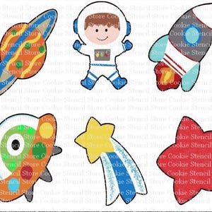 Outer Space Cookie Cutter Set: Astronaut, Planets - 3D Printed