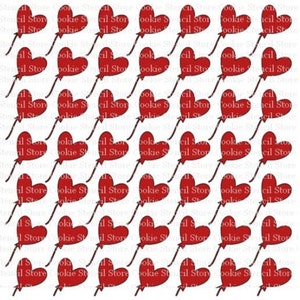 Herz Luftballons Keksschablone SVG: Valentinstag (Digitale Datei)