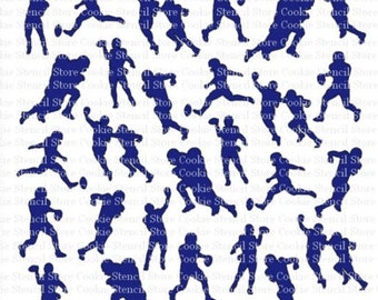 Football Player Cookie Stencil SVG: Sports Background (Digital File)