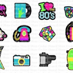 I Love the 80s Cookie Cutters Set, Retro Cookie Cutter
