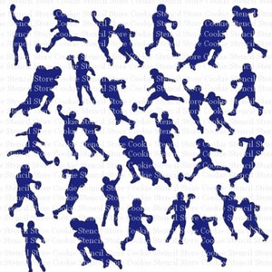 Football Players Stencil: Cookie, Cake & Craft Stencil