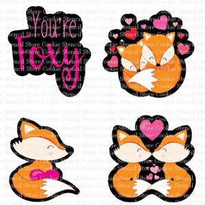 Valentine Foxes Cookie Cutter Set: Love & Kisses