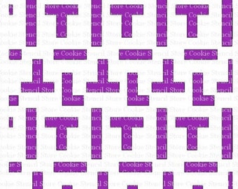 Tetris Style Background Stencil, Cookie Stencil