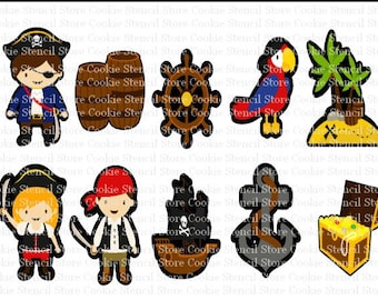 Pirate Cookie Cutter Set: Captain, Pirate Theme