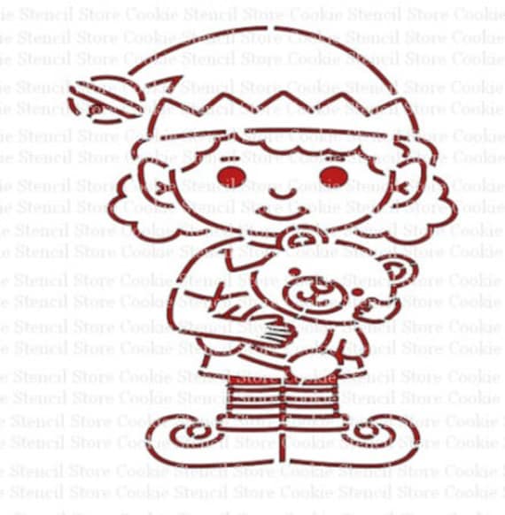 PYO Girl Elf Stencil Christmas Stencil Cookie Stencil Craft - Etsy