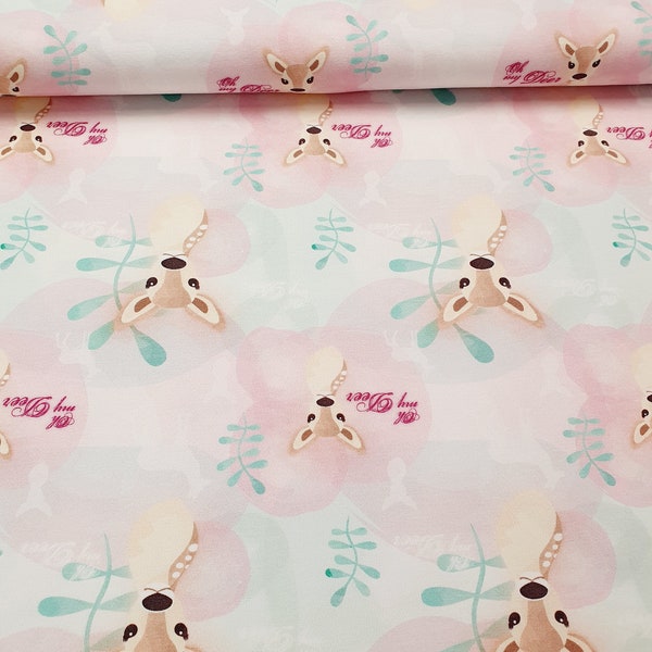 Jersey in rosa  " Oh my Deer//Waterbubbles"