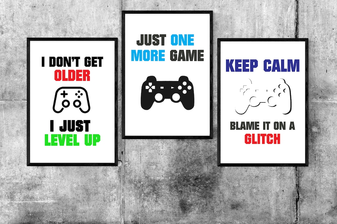 Gaming Message Poster Gaming Posters Bundle - Gaming Prints, Gaming Bedroom Prints, Gaming ...