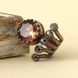 Boho Statement Ring for Women, Antique Style Color Changing Stone Rings, Magic Diaspora Jewelry, Unique Vintage Style