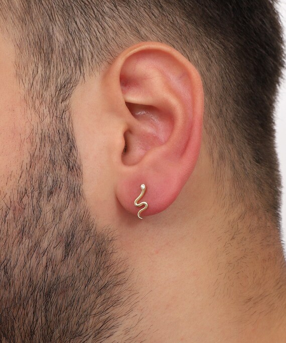 Orecchini Serpente Uomo E Donna In Argento 925 Con Zirconi – Gioielli Punk Stile Hip Hop