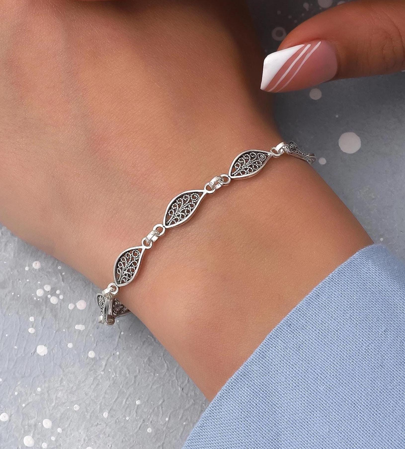 Silver filigree bracelet - Etsy 日本