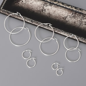 Sterling Silver Hoop Earrings: Minimalist Modern Jewelry