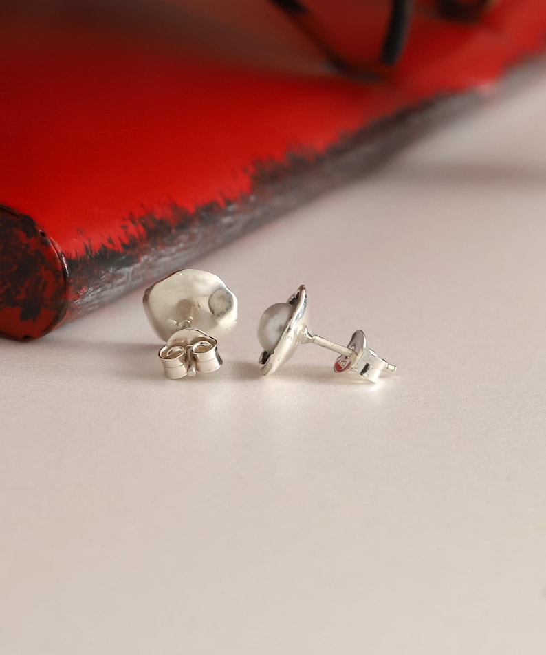 Boho Sterling Silver Pearl Women Jewelry Set - Vintage Handmade Earrings Necklace For Her image 9