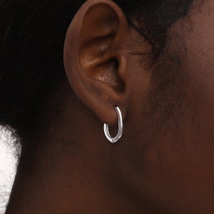 Sterling Silver Huggie Earrings: Minimalist Small Hoops