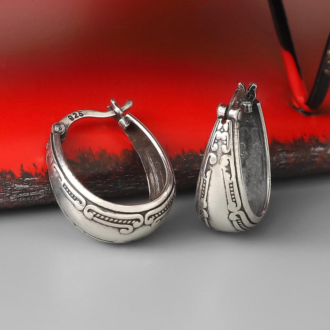Boho Earrings, 925K Sterling Silver Women Earrings, Artisan Statement Mandala Earrings , Gift for Her, Vintage Earrings, Mothers Day Gift - Etsy UK
