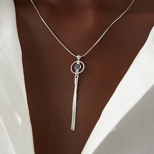 Artisan Sterling Silver Handmade Tassel Necklace: Minimalist Women Jewelry