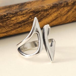 Dikke damesring: sterlingzilver verstelbare tribal retro-design sieraden