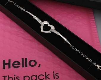 ブレスレット STONEHENgE silver heart bracelet SC1763 Heart Bracelet, Sterling Silver Heart Women Bracelet
