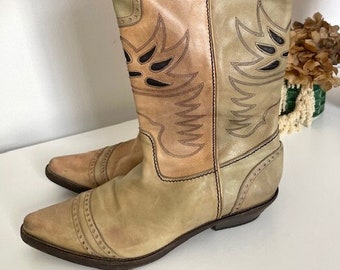 Vintage Duccio Del Duca Cowboy Boots Made In Italy