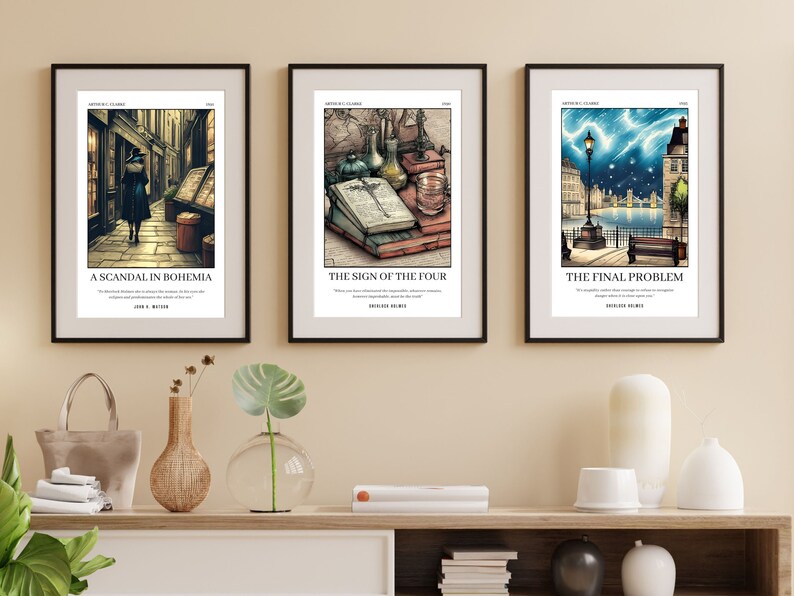 Sherlock Holmes Poster Aesthetic Book Posters Sherlock Etsy