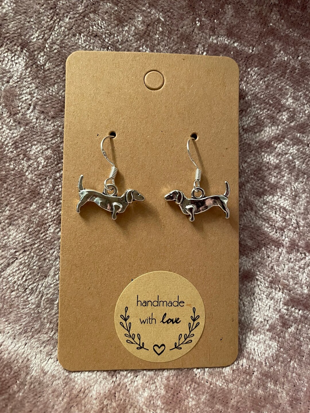 Handmade Silver Dachshund Sausage Dog Earrings Cute Gift for Her Etsy UK