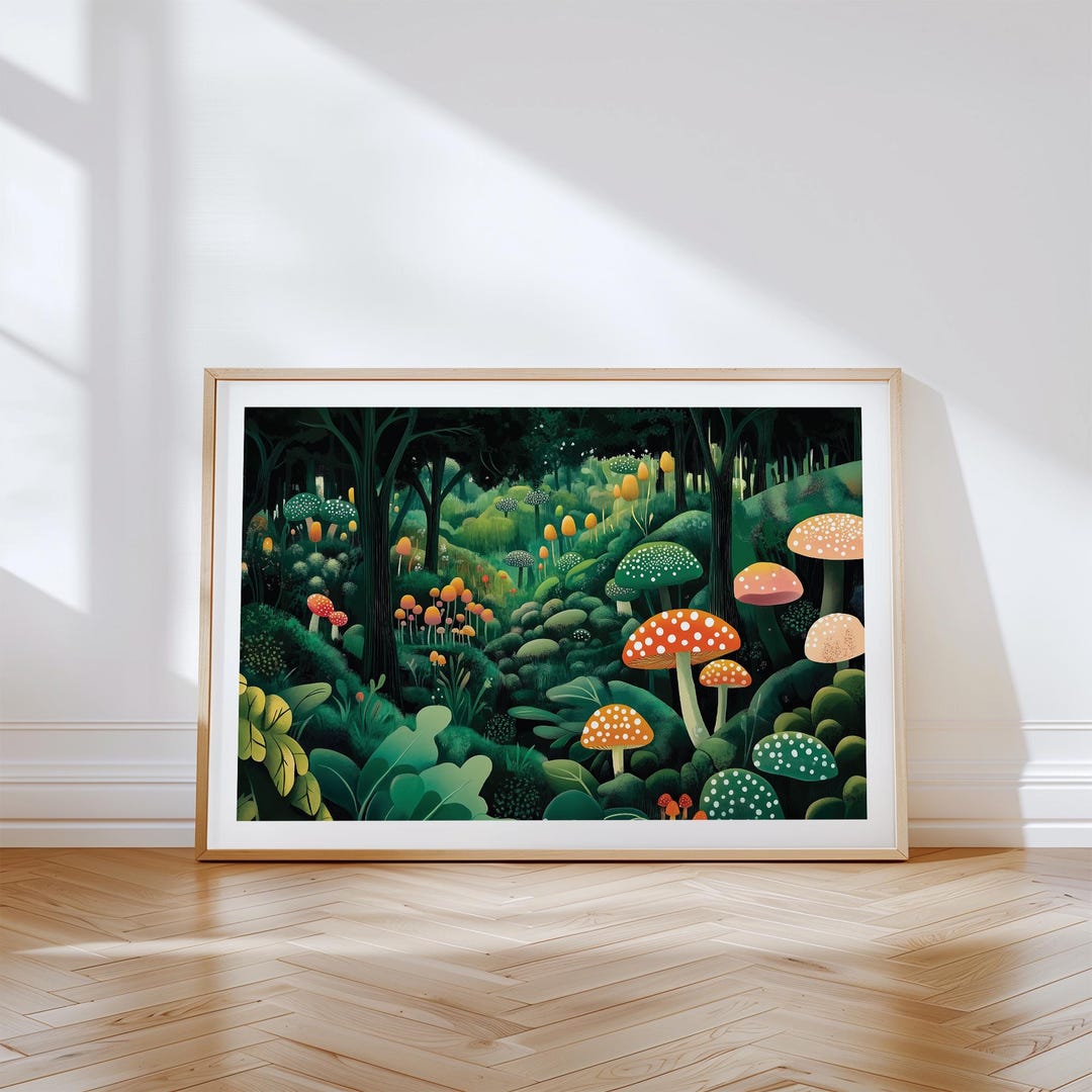 Enchanted Forest Wall Art in Lush Green Tones | Magical
