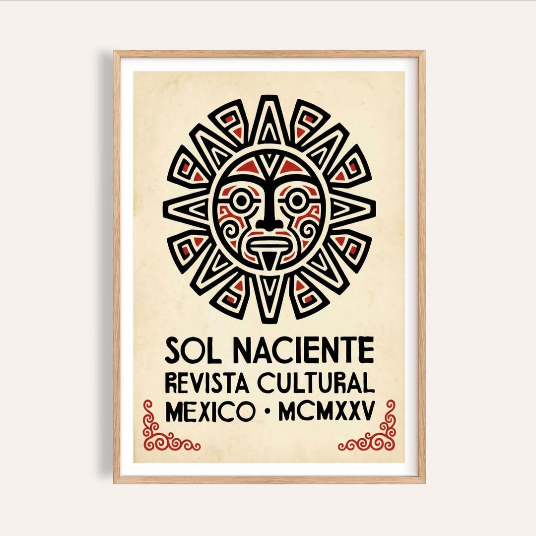 Aztec Sun Print - Geometric Rays, Bold Contrast Design - Etsy