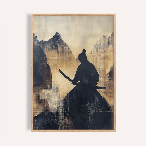 Samurai Wabi Sabi Art Print: Japanese Zen Mountain Poster
