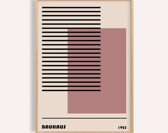 Bauhaus Geometric Art Print: Modernist Abstract Lines Poster