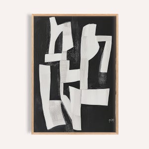 侘び寂びのウォールアート：白黒幾何学模様