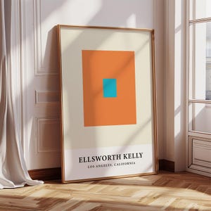 Orange Blue Ellsworth Kelly Inspired Art | Exhibition Wall Art | Modern Print Minimalist for Living Room Decor | Vibrant Office Print
