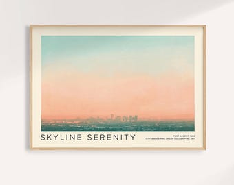 Pastel Cityscape Art Print: Rothko-Inspired Modern Home Decor