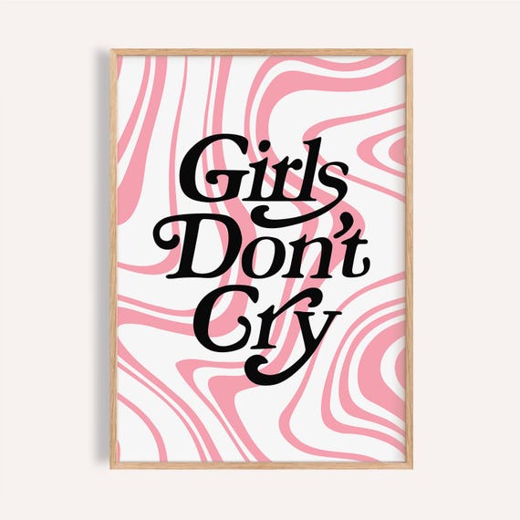Girls Don't Cry Print | Pink Wavy Teen Room Decor - Etsy New Zealand