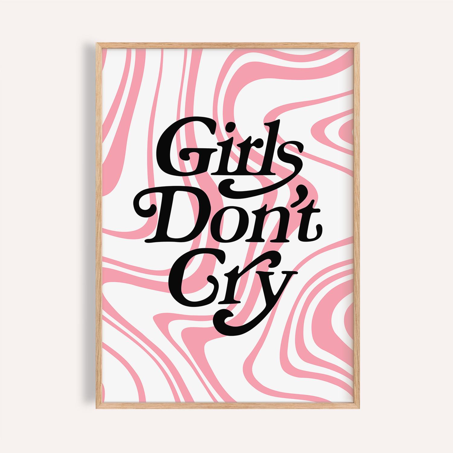 Girls Don't Cry Print | Pink Wavy Teen Room Decor - Etsy New Zealand