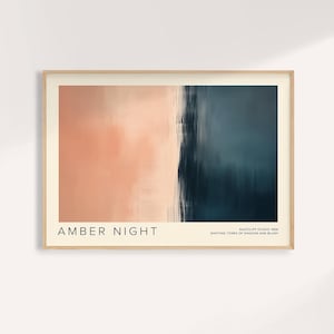 Mark Rothko Inspired Abstract Art Print: Peach & Navy Minimalist Home Decor