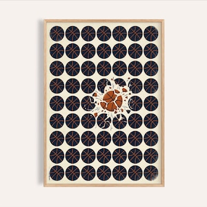 Quadro artístico de explosão de basquete - Decoração de sala de jogos em estilo vintage
