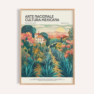 Mexican Landscape Art Print: Agave Fields, Hacienda, Desert Flora